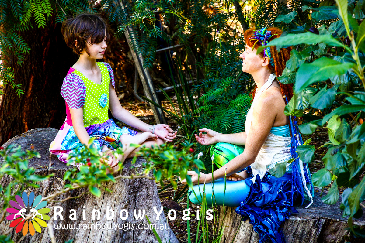 Rainbow Yogis in Lotus Pose - Yoga for Children